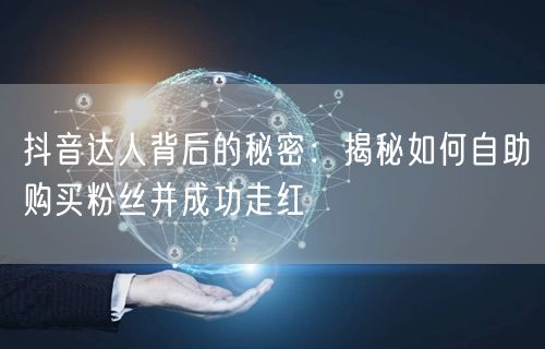 抖音达人背后的秘密:揭秘如何自助购买粉丝并成功走红