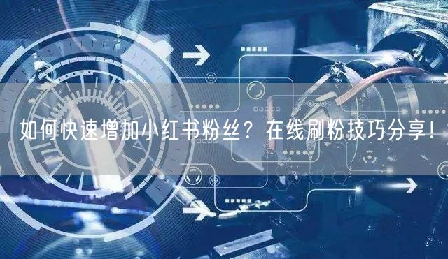 如何快速增加小红书粉丝?在线刷粉技巧分享!