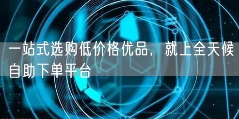 一站式选购低价格优品，就上全天候自助下单平台