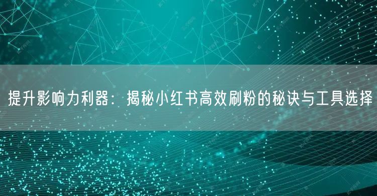 提升影响力利器:揭秘小红书高效刷粉的秘诀与工具选择